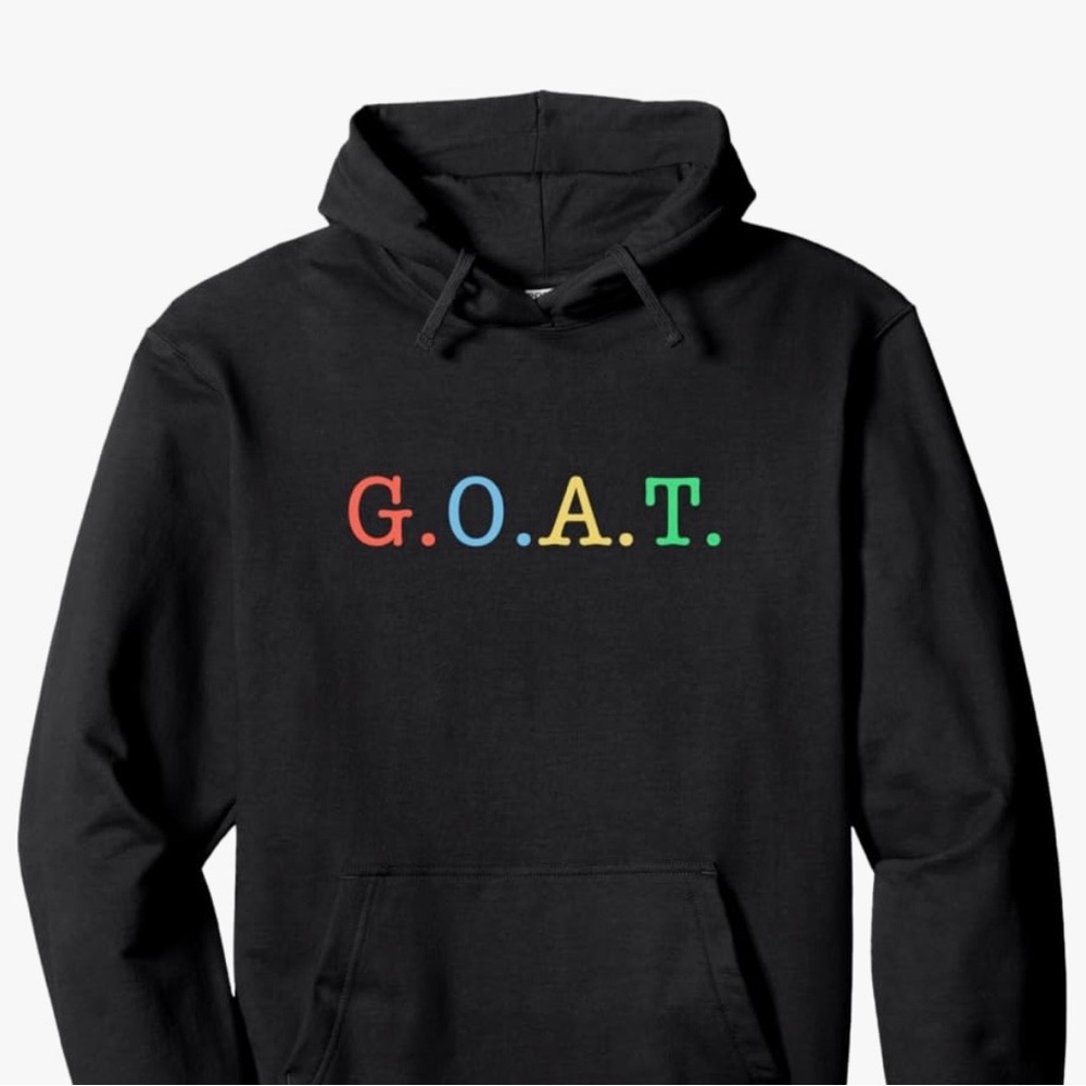 Black Hoodie with Colorful G.O.A.T. Logo